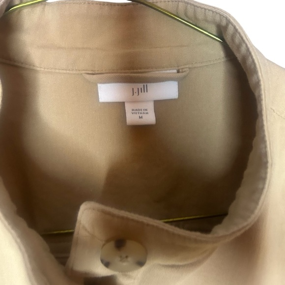 J.Jill chino jacket button down tan khaki size medium - Picture 5 of 8